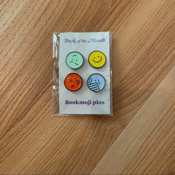 NWT Book of the Month Bookmoji Emoji Enamel Pins - Picture 2 of 7